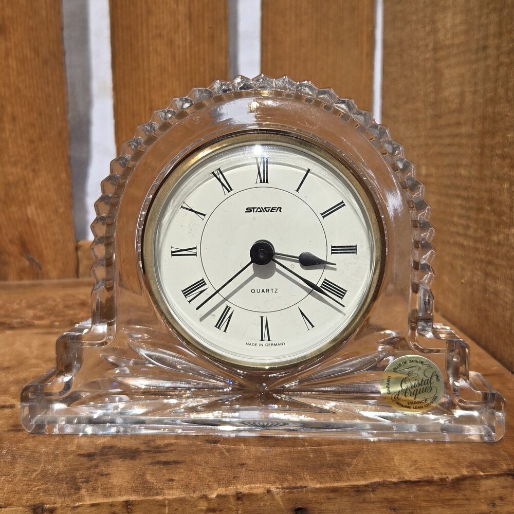 Staiger‎ Germany Mantel Clock Cristal D' Arques France Fine 24% Lead Crystal